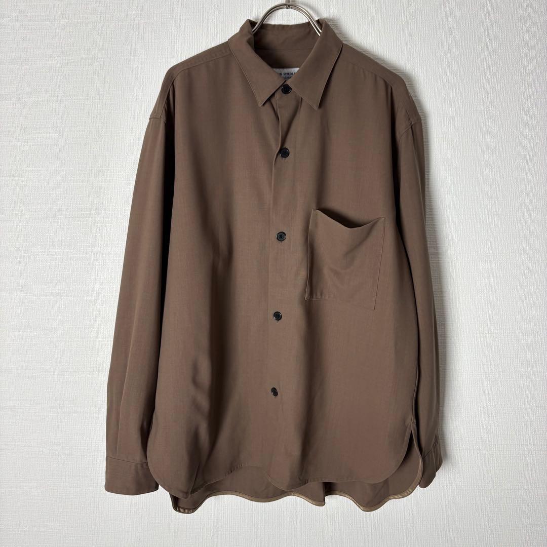 JOHN SMEDLEY ウールギャバジン　ストレッチシャツ　リラックスフィット