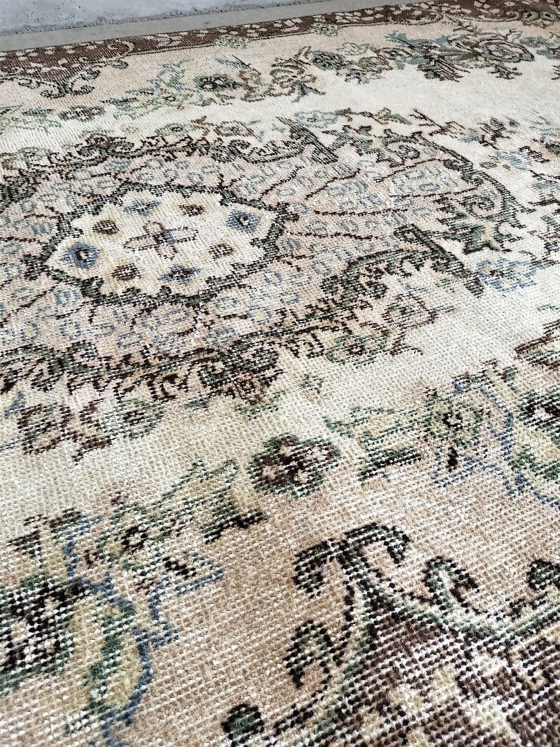 【はるさん専用】クリームとブラウンのトルコラグ　石田ゆり子さん　No.608