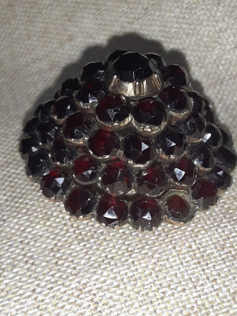 アンティークチェコガーネットブローチ/ペンダントトップ