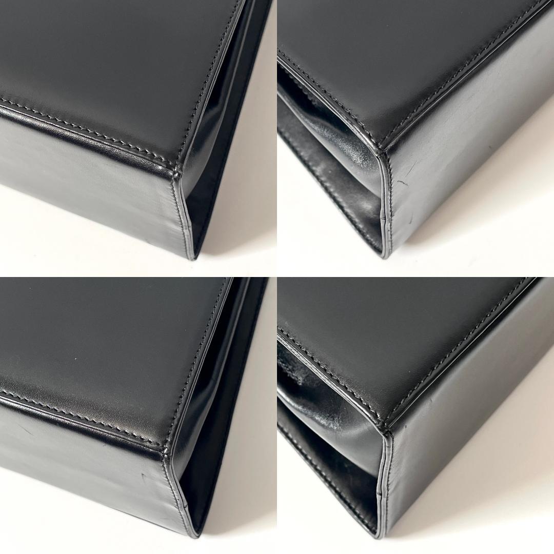 フェラガモ ガンチーニ ミニ台形 ハンドバッグ 黒 ゴールド金具 フォーマル