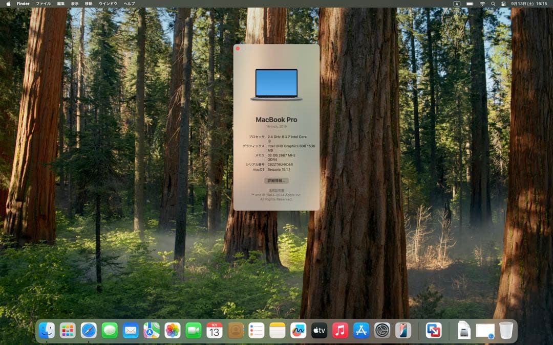 MacBook Pro 16インチ i9 32GB AppleCare付き