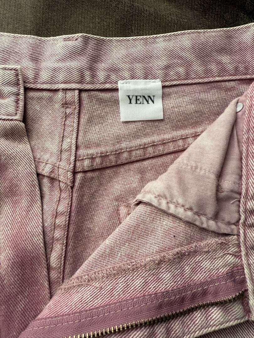 最終価格【YENN】ハイライズタックワイドパンツ／ピンク38