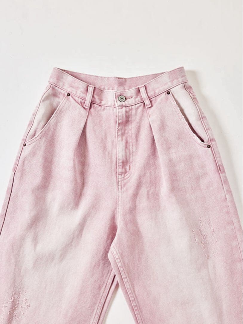 最終価格【YENN】ハイライズタックワイドパンツ／ピンク38