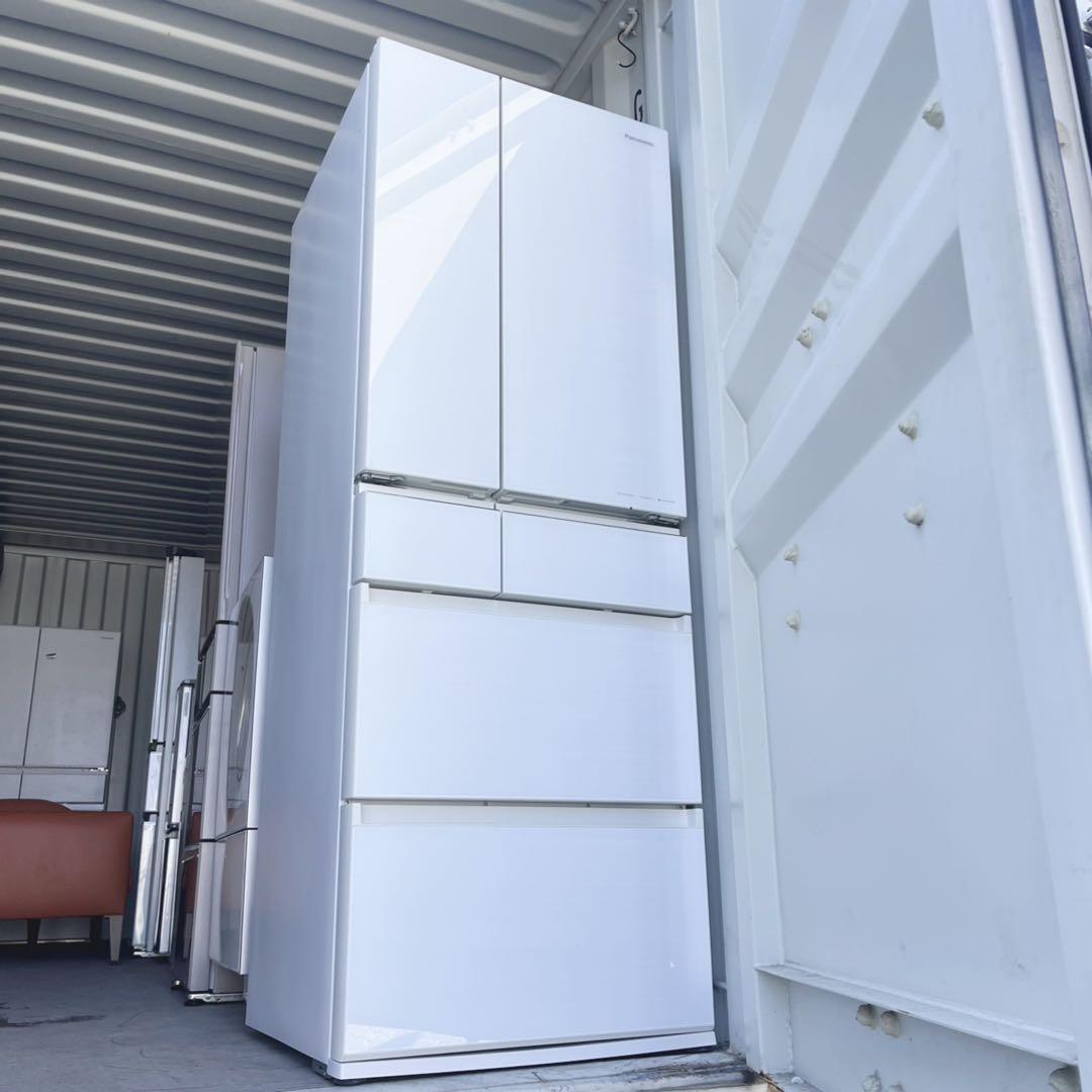 取付無料！パナソニックはやうま冷凍エコナビ搭載木目調ホワイト大型冷蔵庫！洗濯機