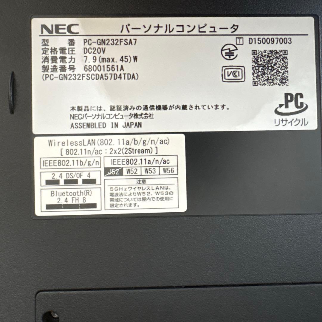 Windowsノート本体 NEC Lavie direct PC-GN232FSA7 Windows 10