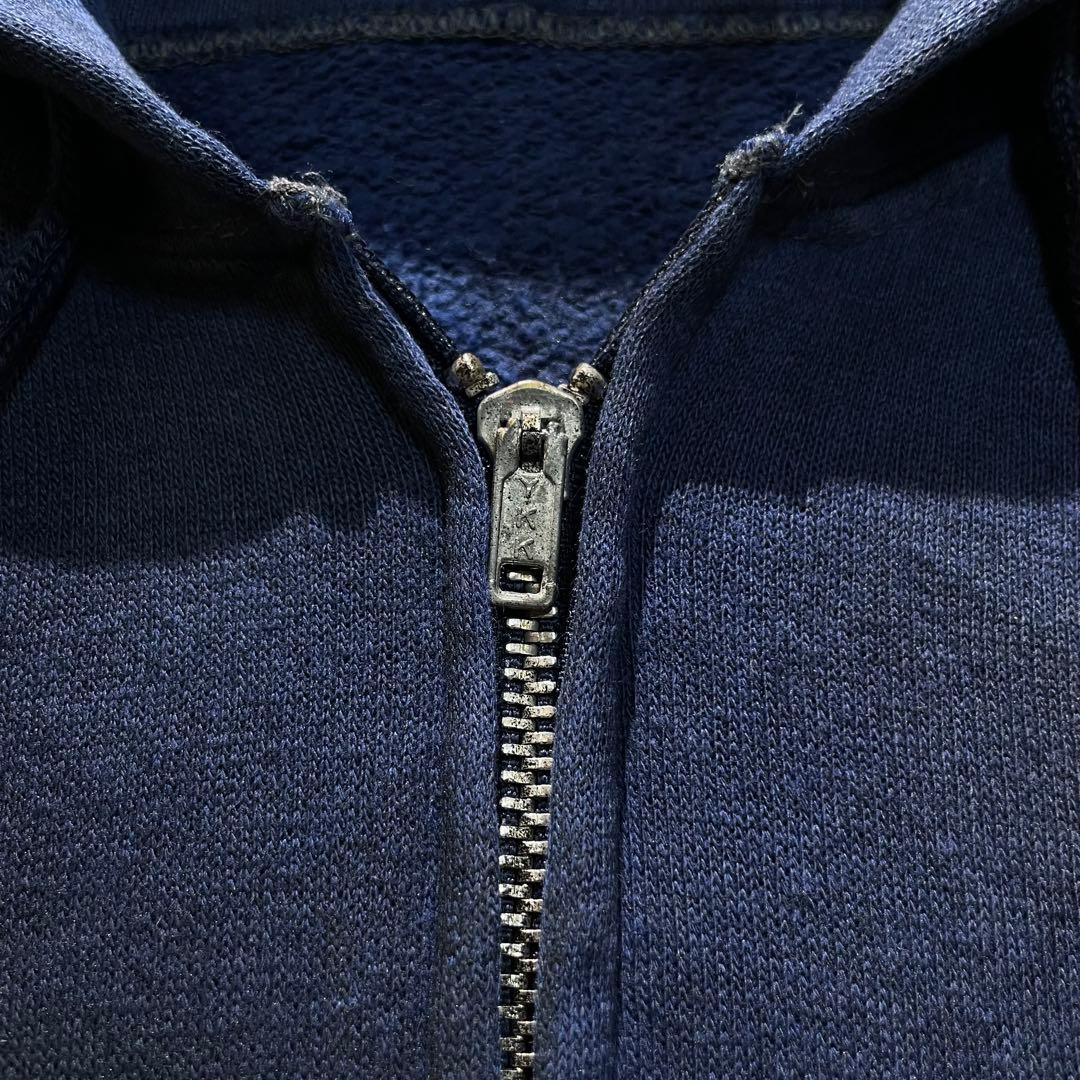 70s ボックス ジップパーカー フェード 短丈 ヴィンテージ 50s 60s