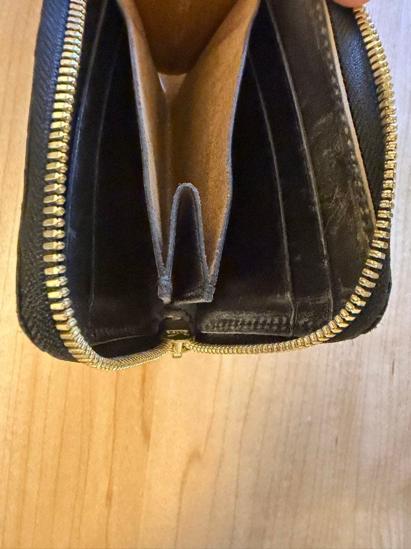 クロコダイル　ポロサス　Lファスナー　財布　leather koo