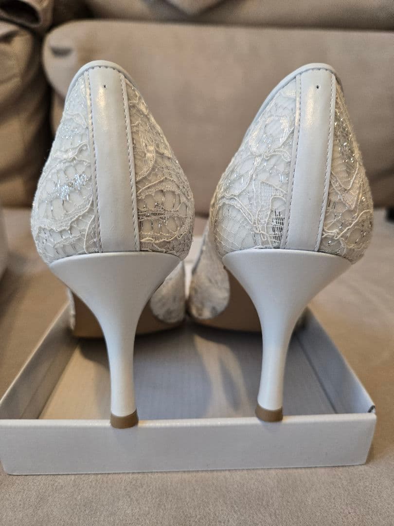 DIANA Cinderella ホワイト レース ハイヒール