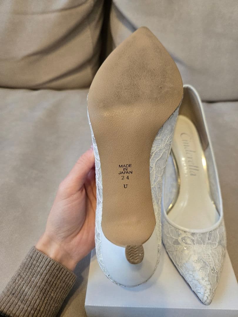 DIANA Cinderella ホワイト レース ハイヒール