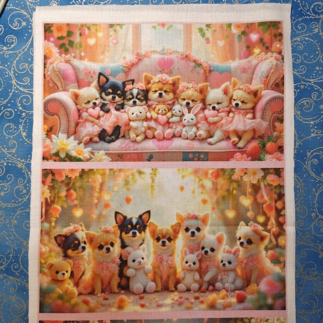 あしべ☆　ハンカチ＆パネル　チワワちゃん柄　17枚+14 枚