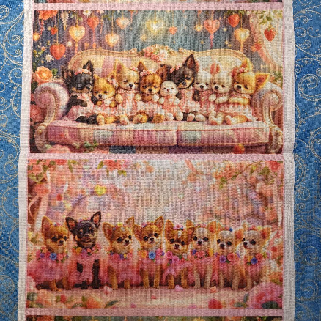 あしべ☆　ハンカチ＆パネル　チワワちゃん柄　17枚+14 枚