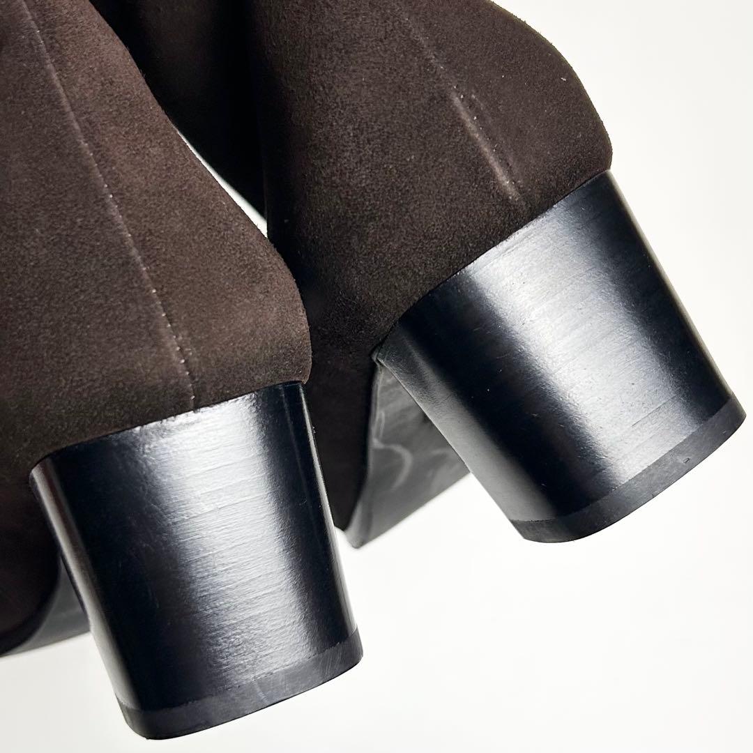 極美品✴︎サルヴァトーレフェラガモ/スエードレザーロングブーツ/ブラウン/23.5