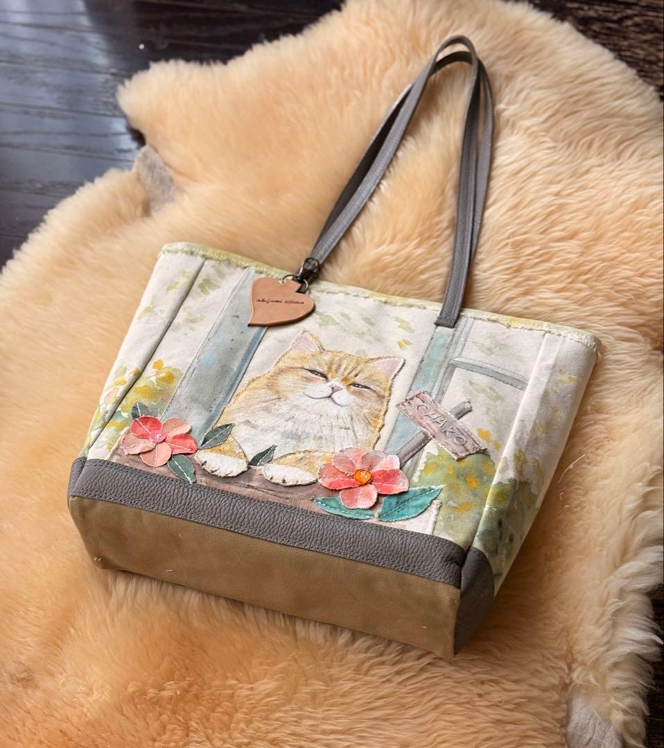 かおり様オーダーバッグ　トートバッグねこ