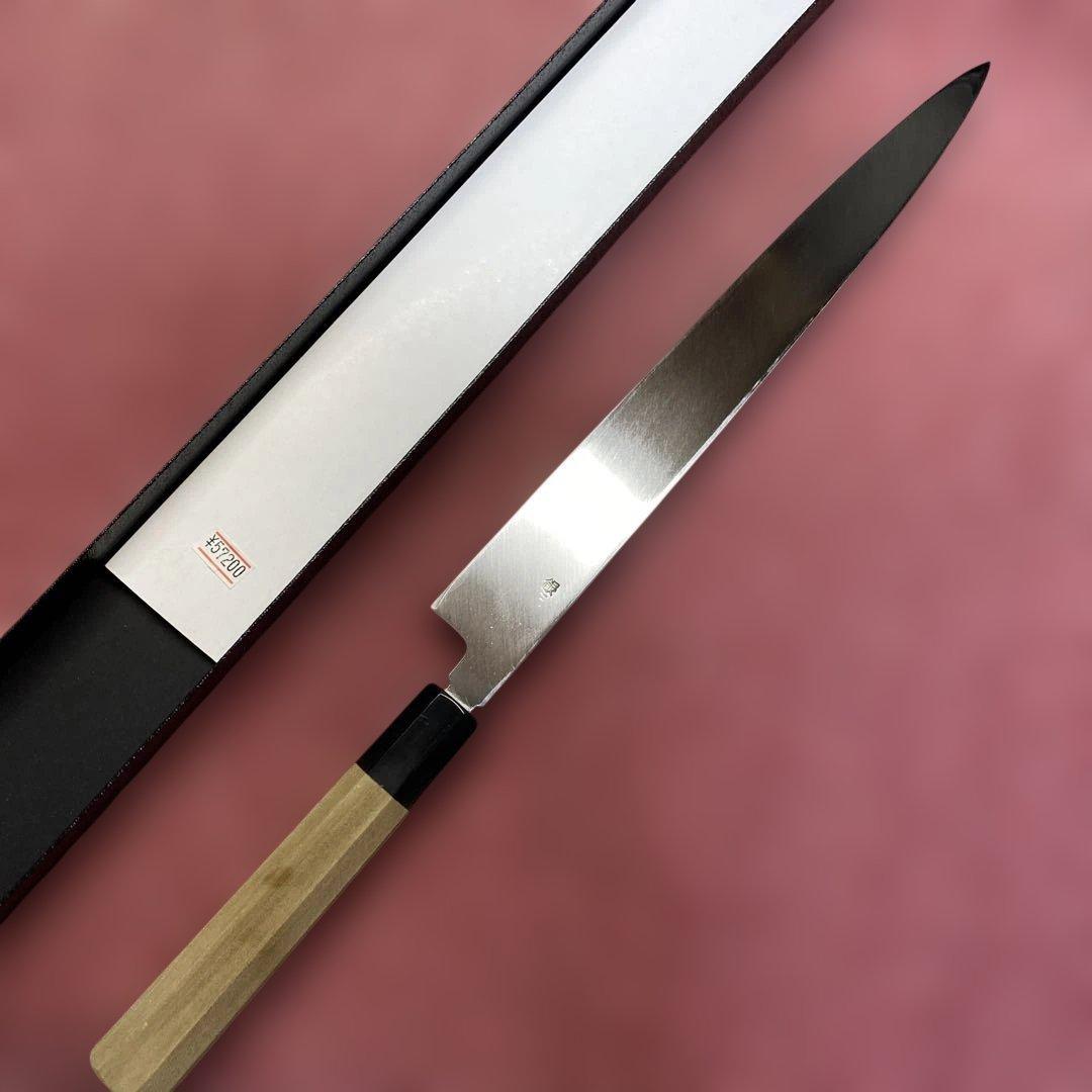 銀三　柳刃包丁　300㎜ 尺0寸　鏡面、本刃付け