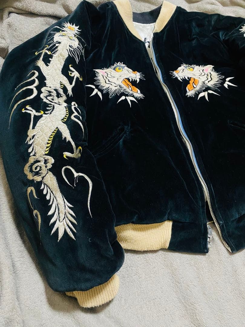 テーラー東洋 日本限定 スカジャン 虎龍限定　別珍　サテン 2面使う