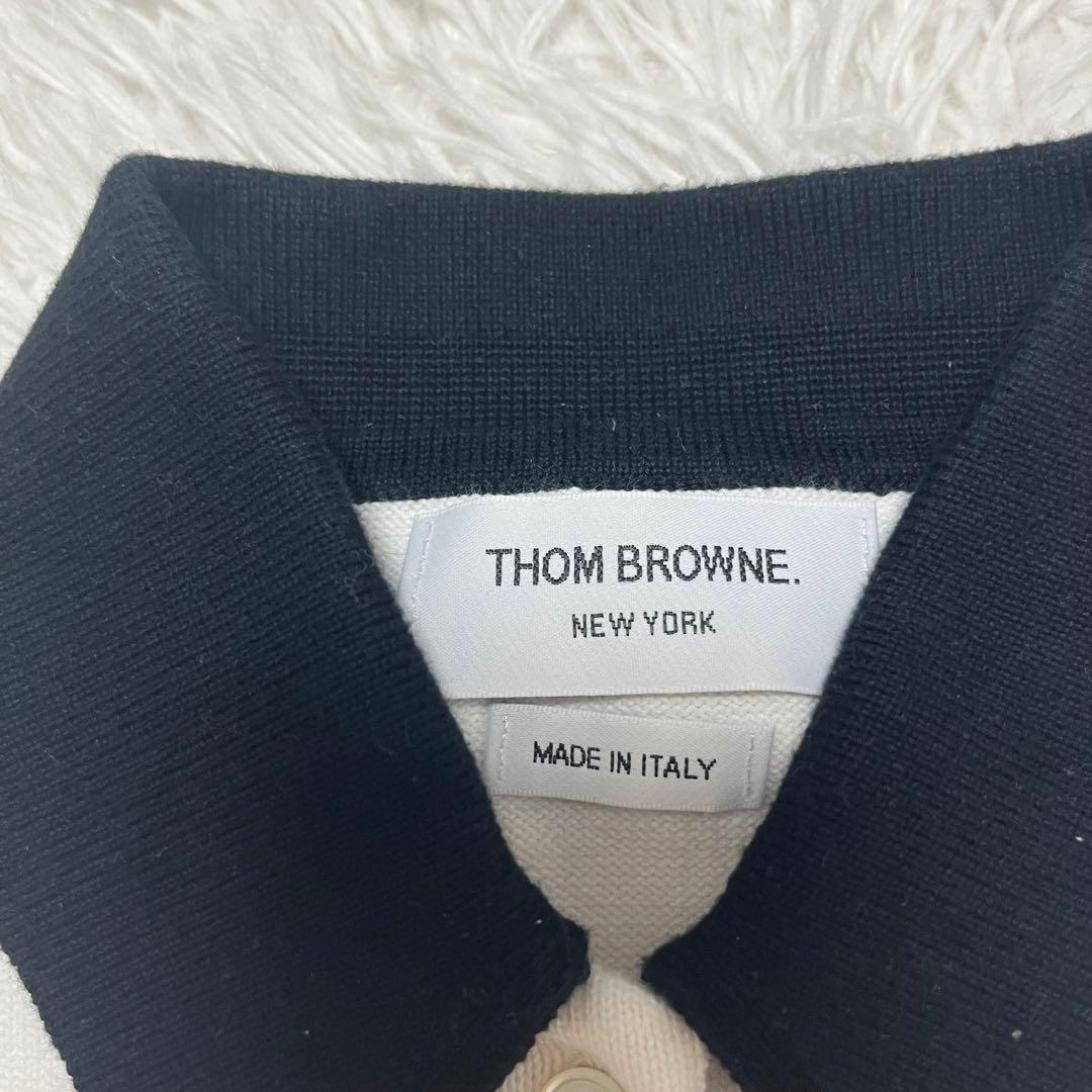 最高級 トムブラウン Thom Browne 4bar ヘクター 半袖ニット 白