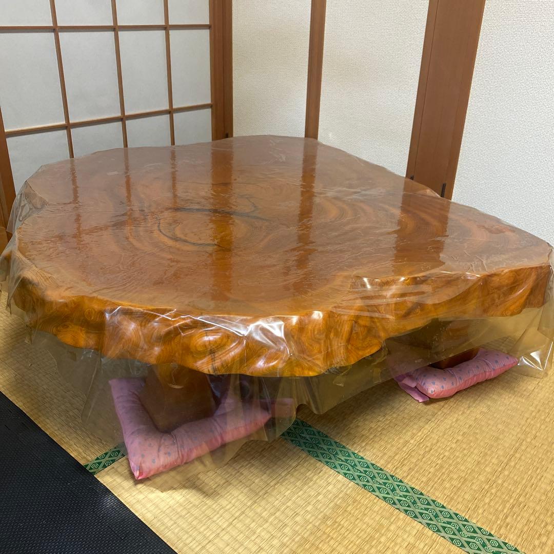 木製オーバルテーブル 大きめ 未使用