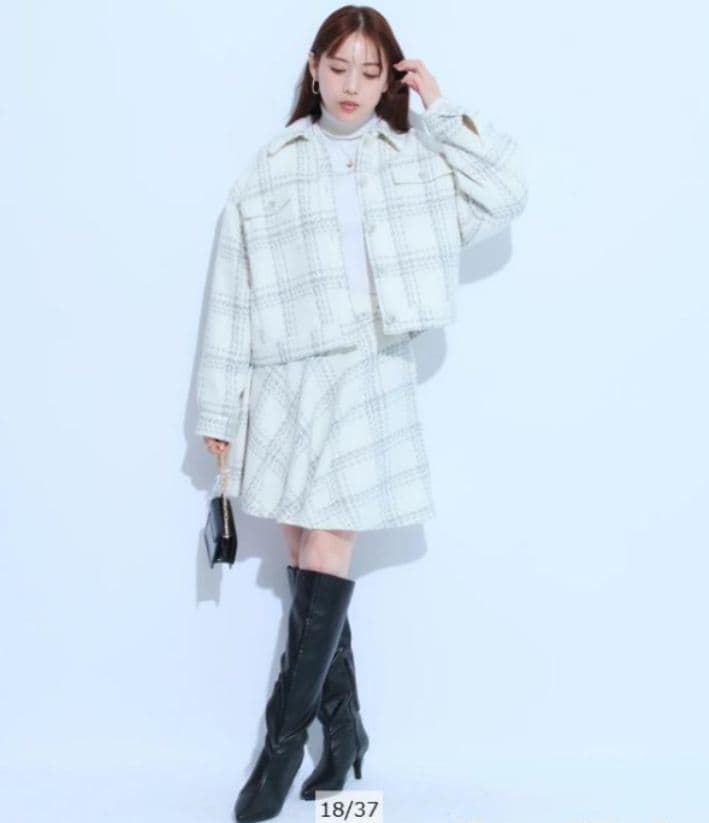 Mystrada ツイードCPOジャケット フレアミニスカート セット