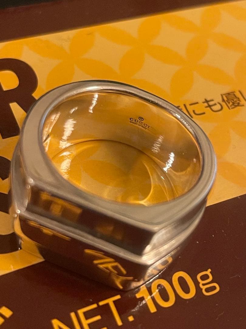 GUCCIリング 18号 シグネットリング 印台　スターリングシルバー925