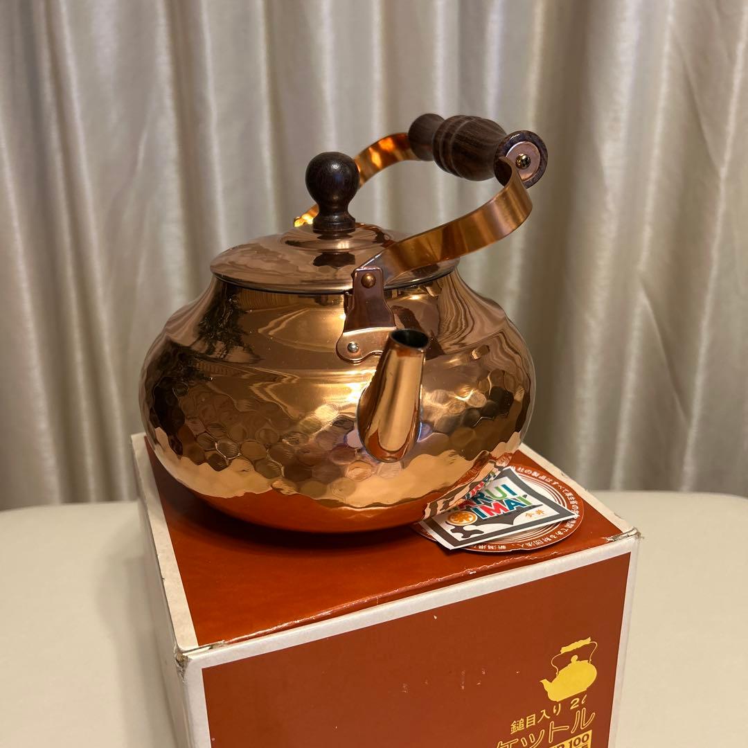 新光金属 COPPER100 純銅製 鎚目入 ケトル 2L やかん 新品未使用品