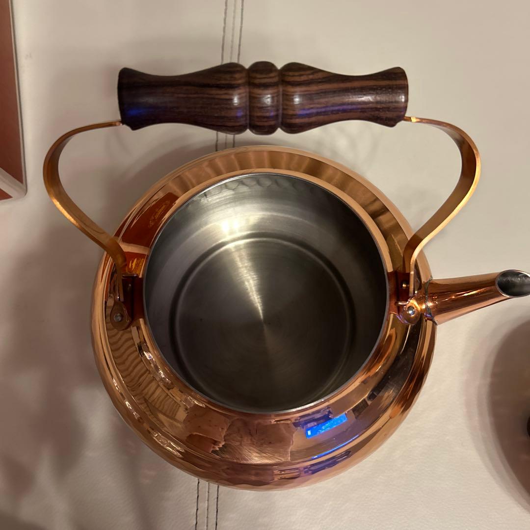 新光金属 COPPER100 純銅製 鎚目入 ケトル 2L やかん 新品未使用品
