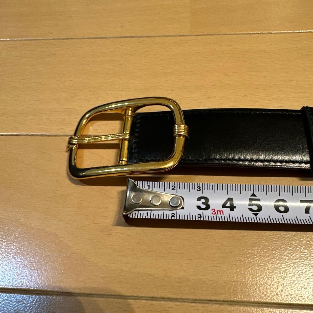 エルメス　黒レザーベルト 金色バックル 約110cm 100の刻印あり