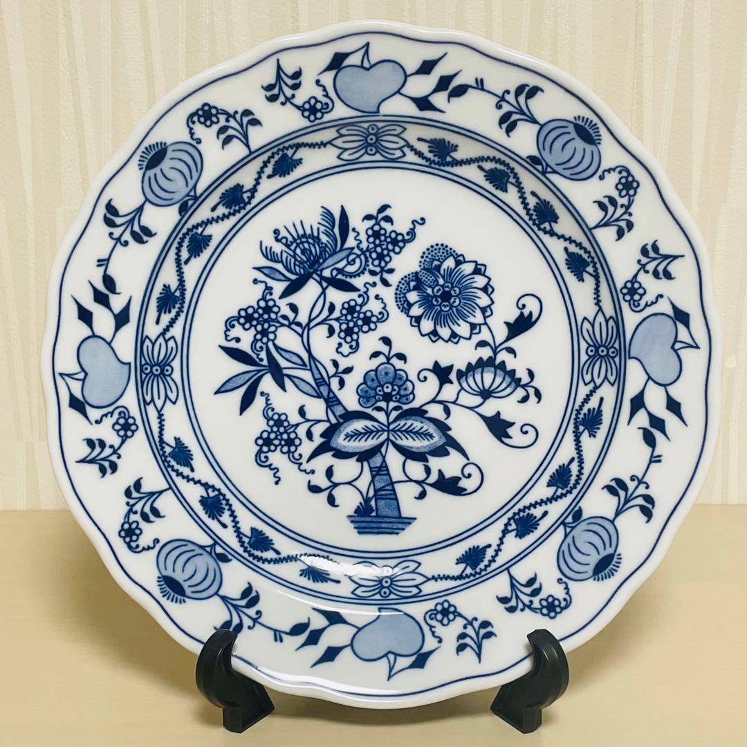 カールスバード ボヘミア ブルーオニオン 皿 プレート 直径24.5cm 6枚