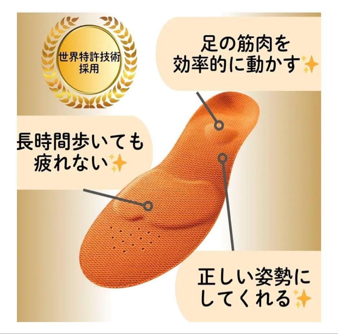 カロリー消費量アップインソール23-24.5cmブラック2組