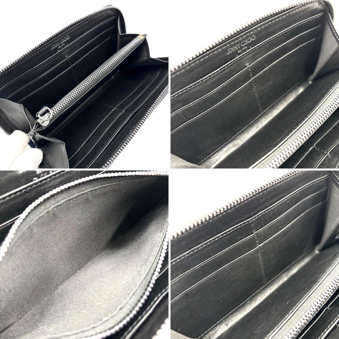 【極美品】ジミーチュウ メンズ 長財布 ラウンドファスナー カモフラ ネイビー