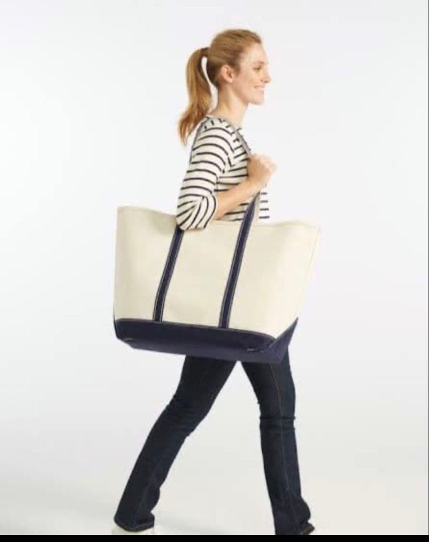 ＬＬBEAN ネイビー トートバッグXL良品