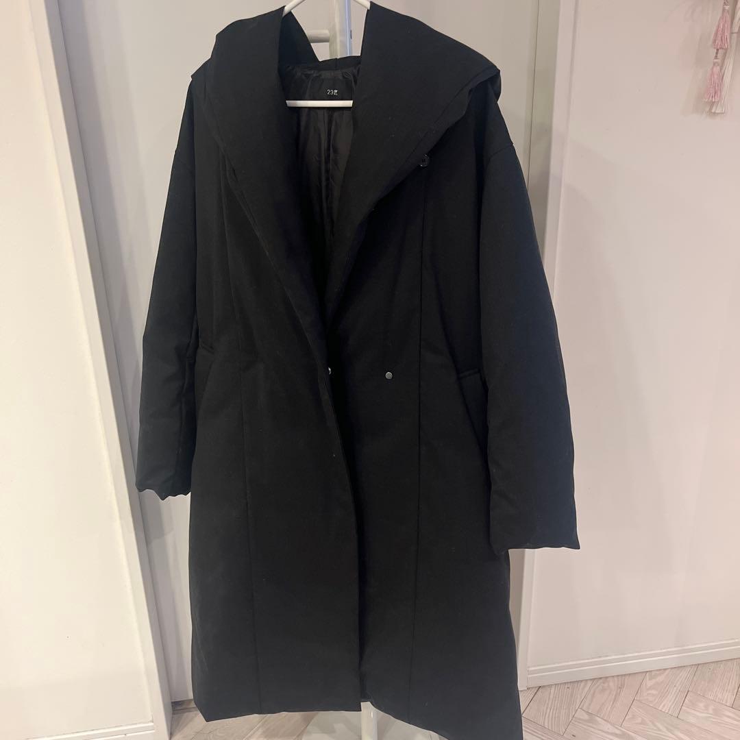 23区【滝沢眞規子さん着用】リュクスダウン　ガウンコート　グレー系（004）