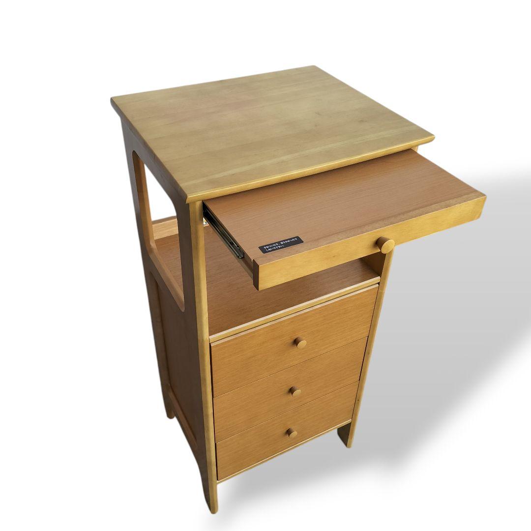 美品 カリモク Karimoku 電話台 FAX台 花台 キャビネット 引き出し