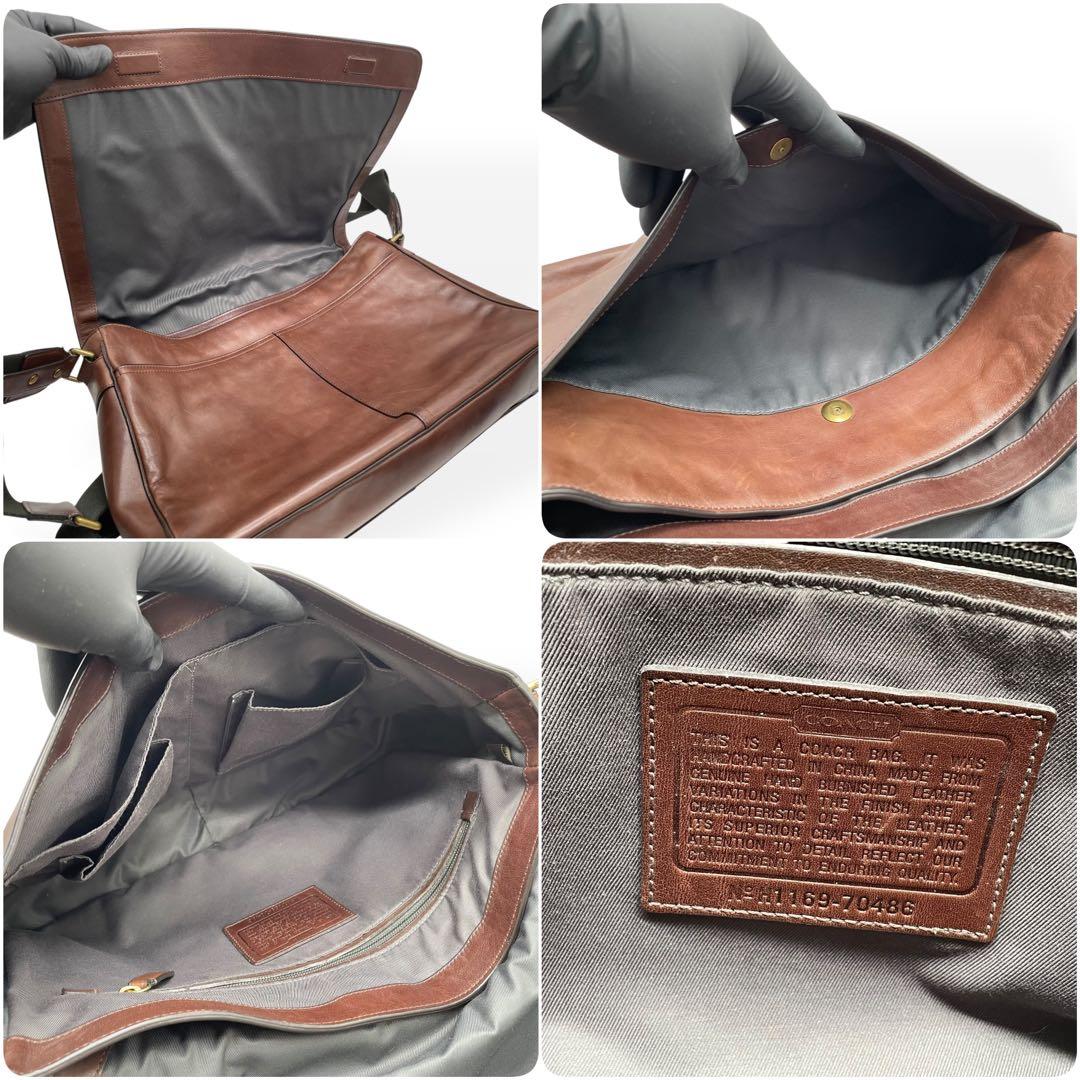 極美品　COACH コーチ　メッセンジャーバッグ　ショルダーバッグ　ブラウン