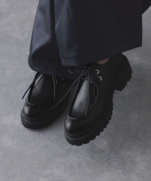 アダムエロペ レースアップシューズ チロリアンシューズ ブラック