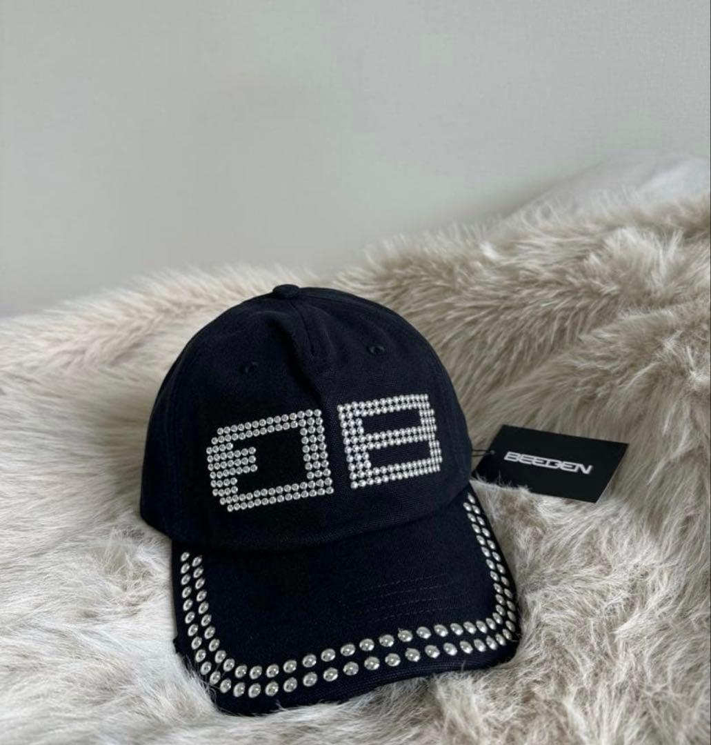 BEEDEN ストーン付き ベースボールキャップ 黒
