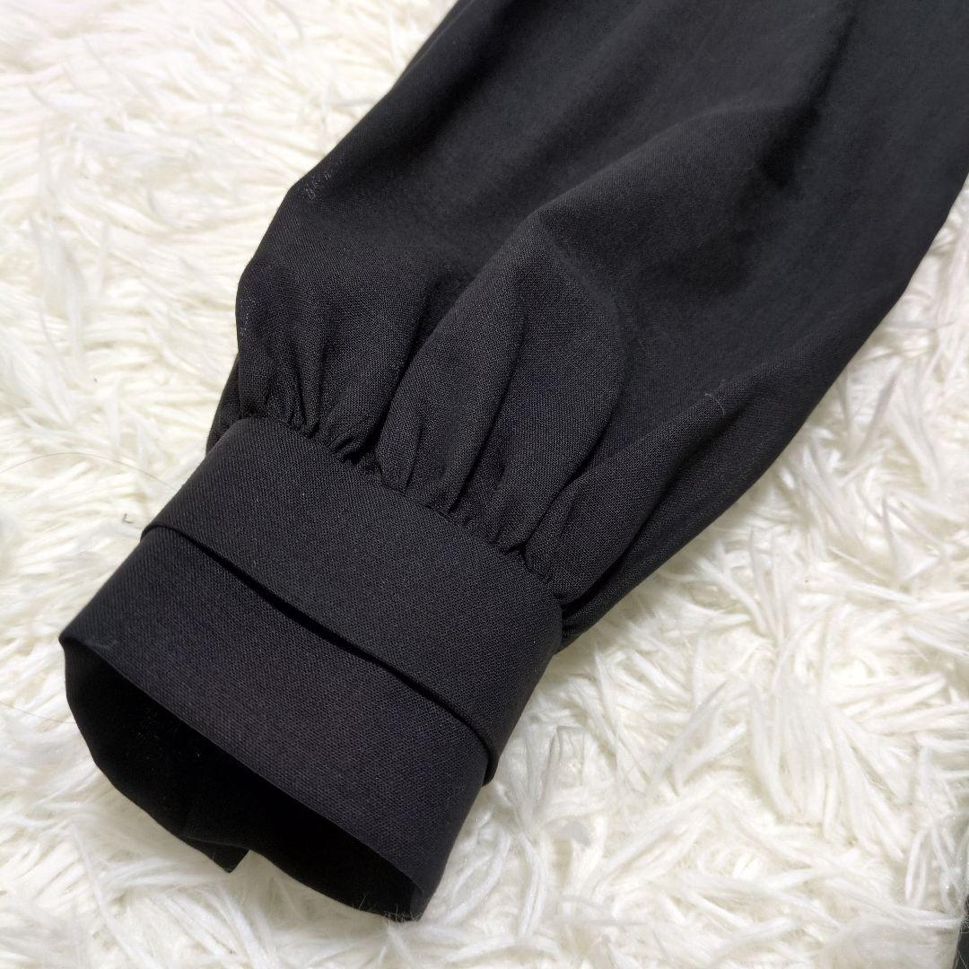 美品【アナイ】ANAYI 黒 ボウタイブラウス 38(M) 透け感 日本製