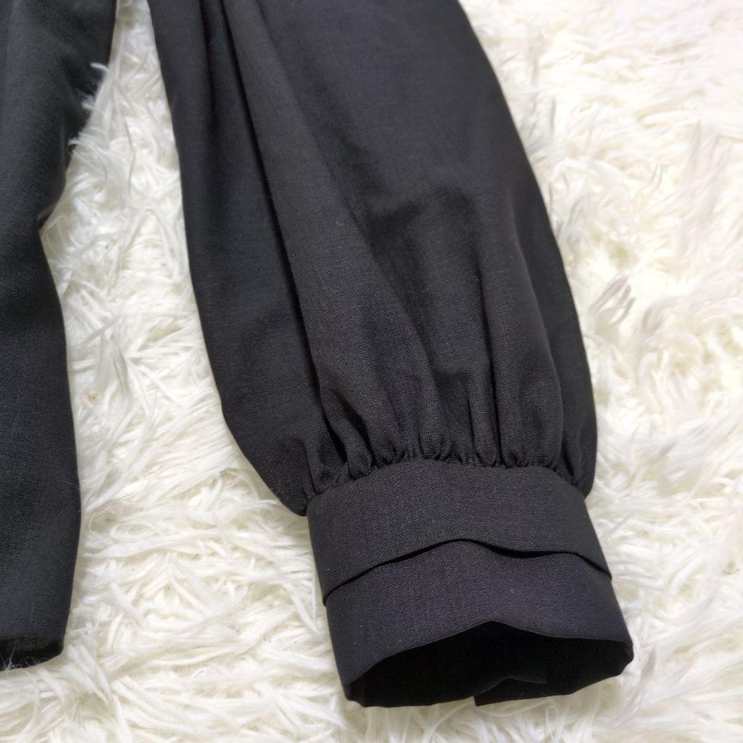 美品【アナイ】ANAYI 黒 ボウタイブラウス 38(M) 透け感 日本製