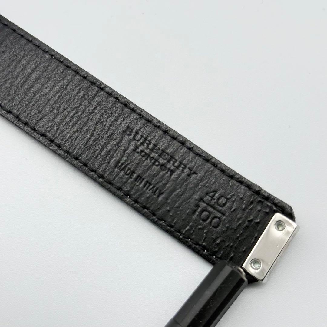 ✨美品✨バーバリー ベルト ノバチェック PVC シルバー金具 ユニセックス