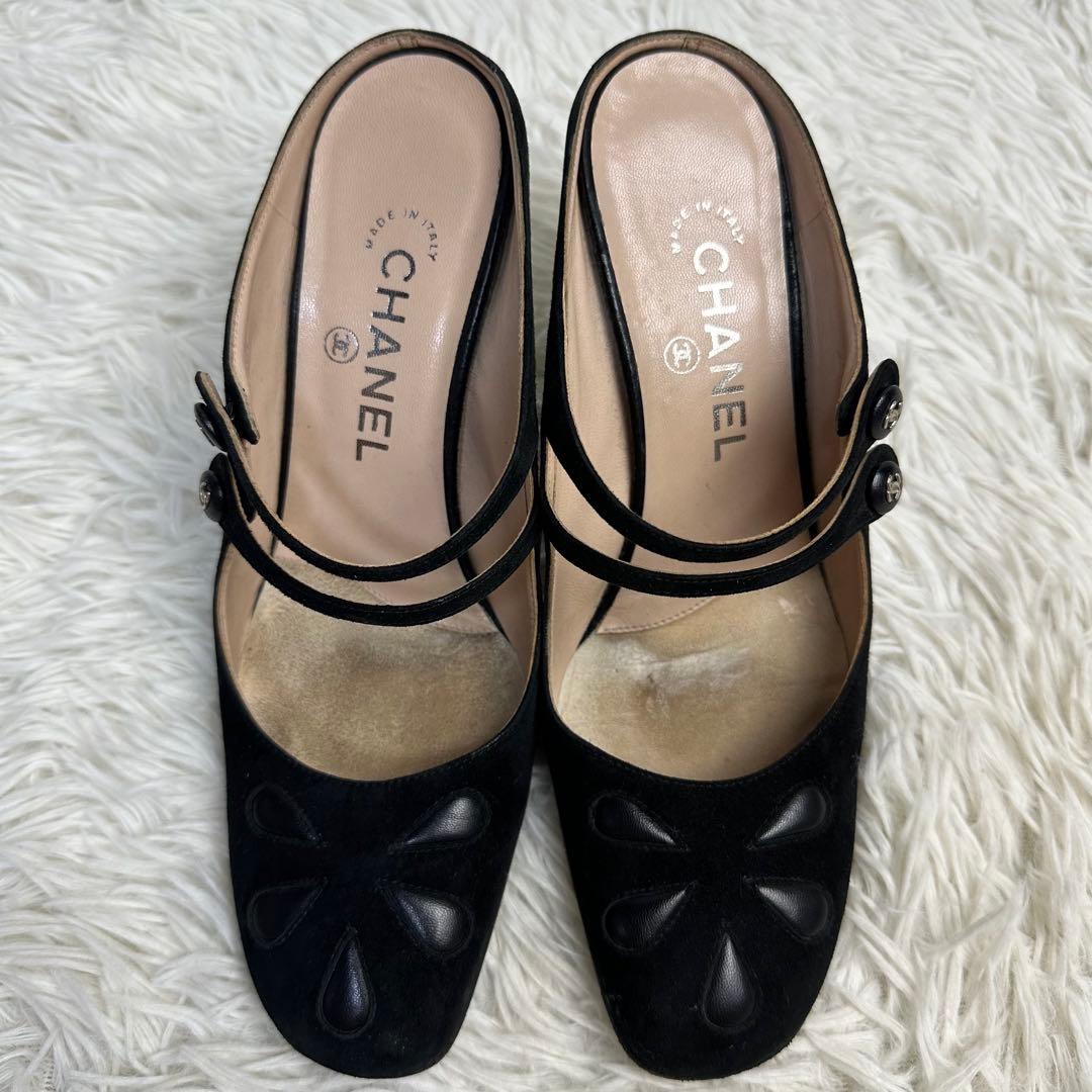 maako 様用CHANEL ブラック ストラップミュール サンダル 伊製
