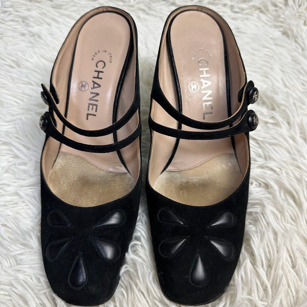 maako 様用CHANEL ブラック ストラップミュール サンダル 伊製