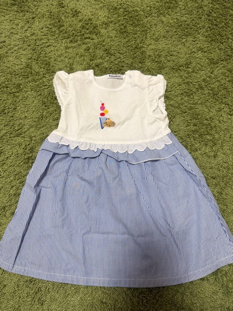 familiar アイスクリーム刺繍 ワンピース サイズ90