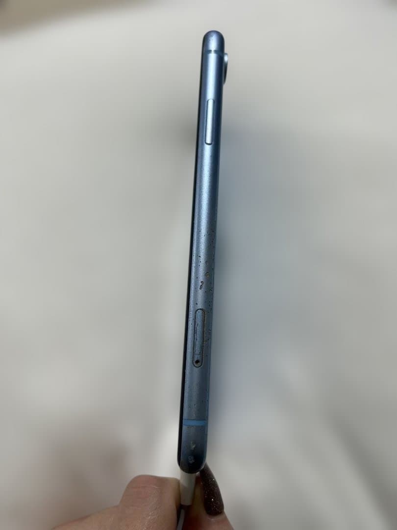 iPhone XR 64GB ブルー SIMロックなし 背面ヒビあり 動作確認済