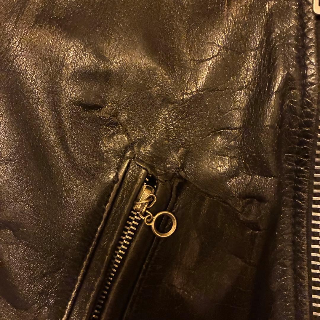 70s vintage レザーダブルライダースジャケット 古着