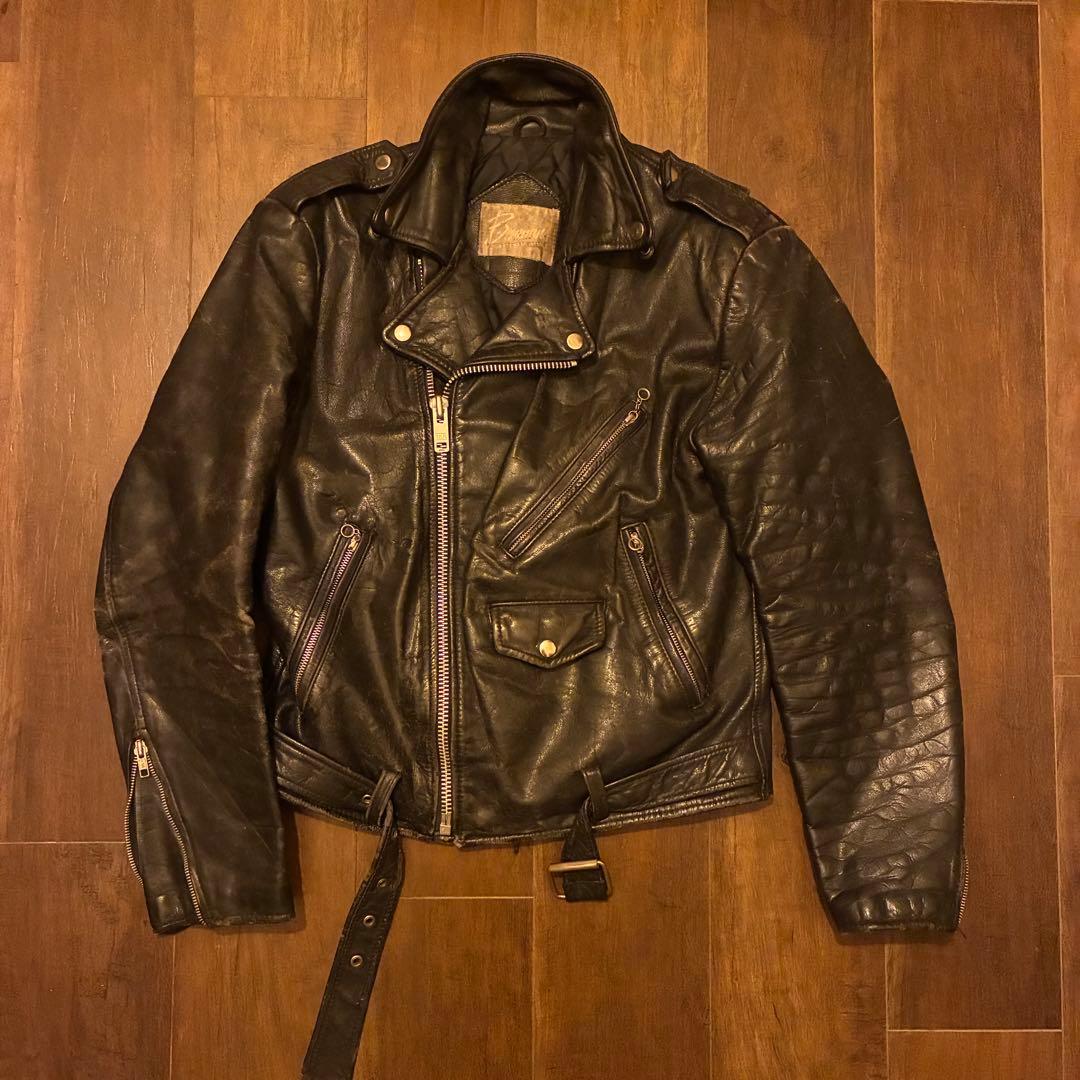 70s vintage レザーダブルライダースジャケット 古着