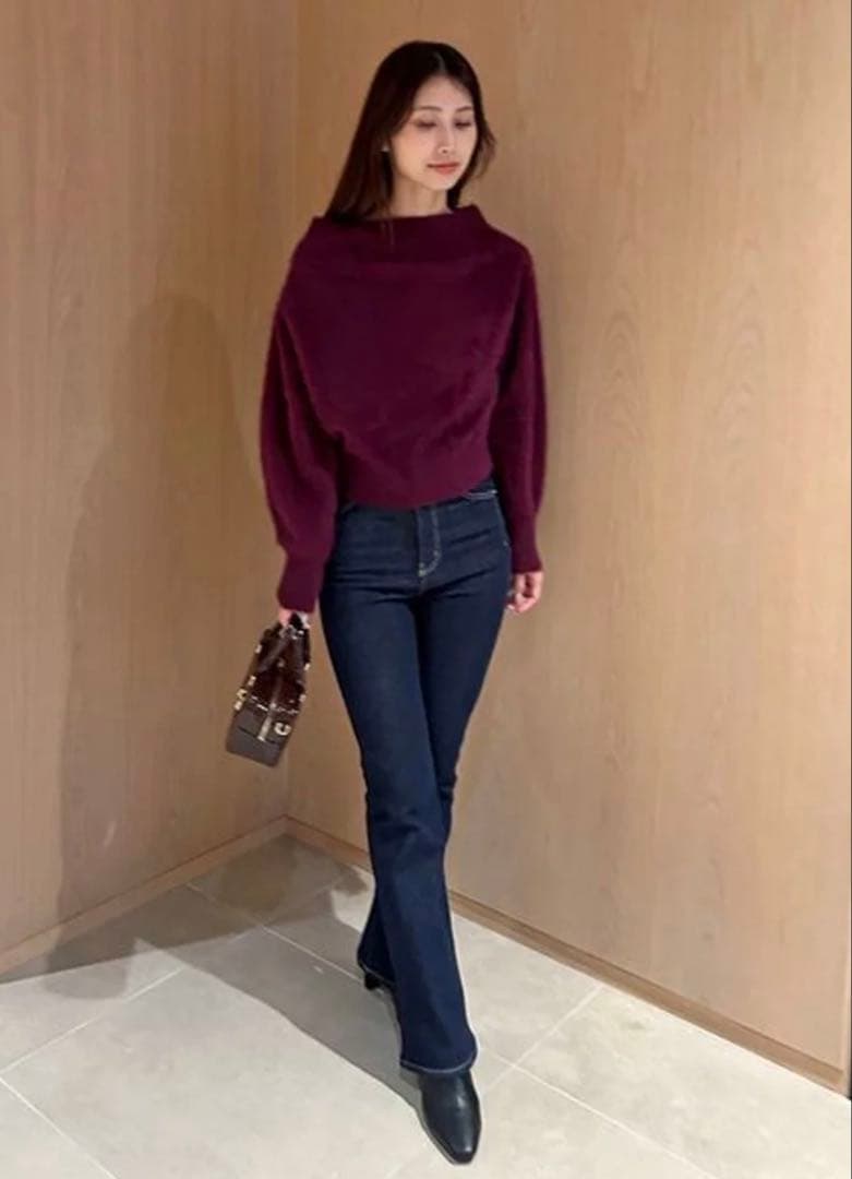 SNIDEL フォックスアルパカニット フォックスアルパカオフショルプルオーバー