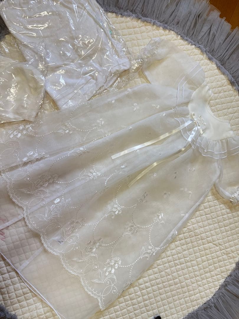 ファミリア　すずらん　ベビードレス&カバーオール＆帽子 セット│ お宮参り