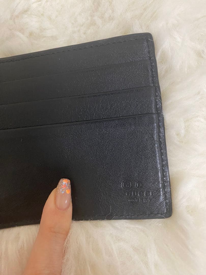 グッチ　GUCCI マネークリップ　マイクロシマ　GG 札入れ　レザー　ブラック
