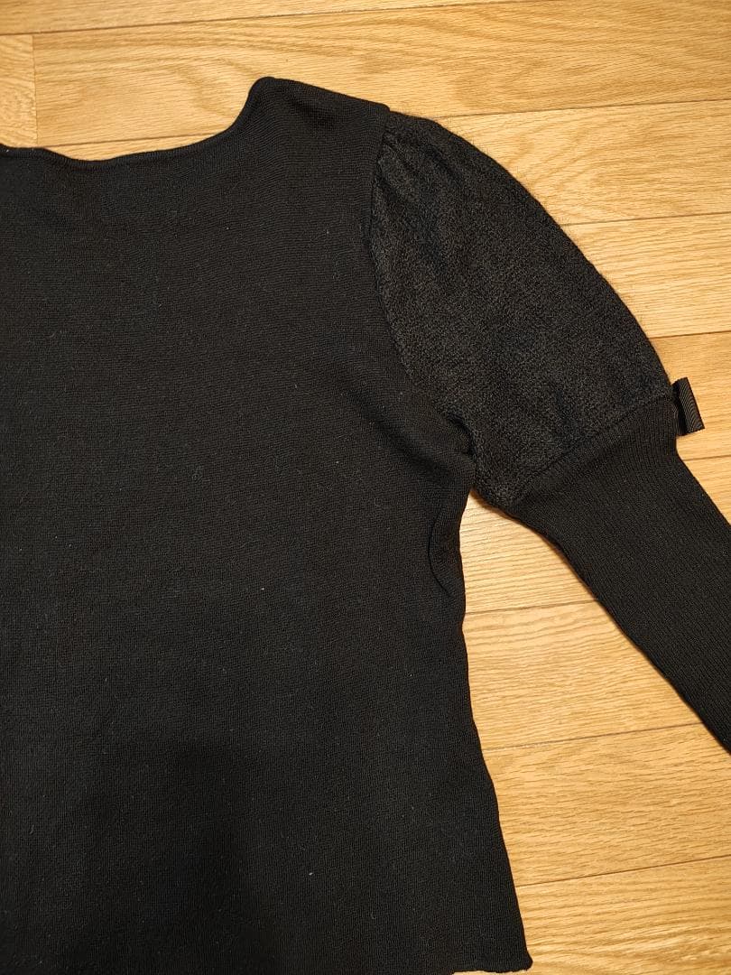 エムズグレイシー　黒パフスリーブニット　試着のみ40