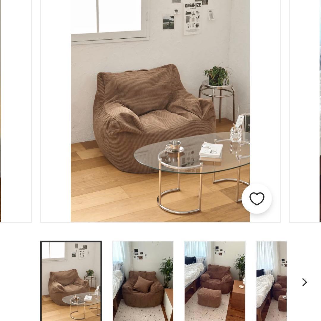 LOOSY 1人掛けビーズソファ Brown ソファ＋クッションカバー