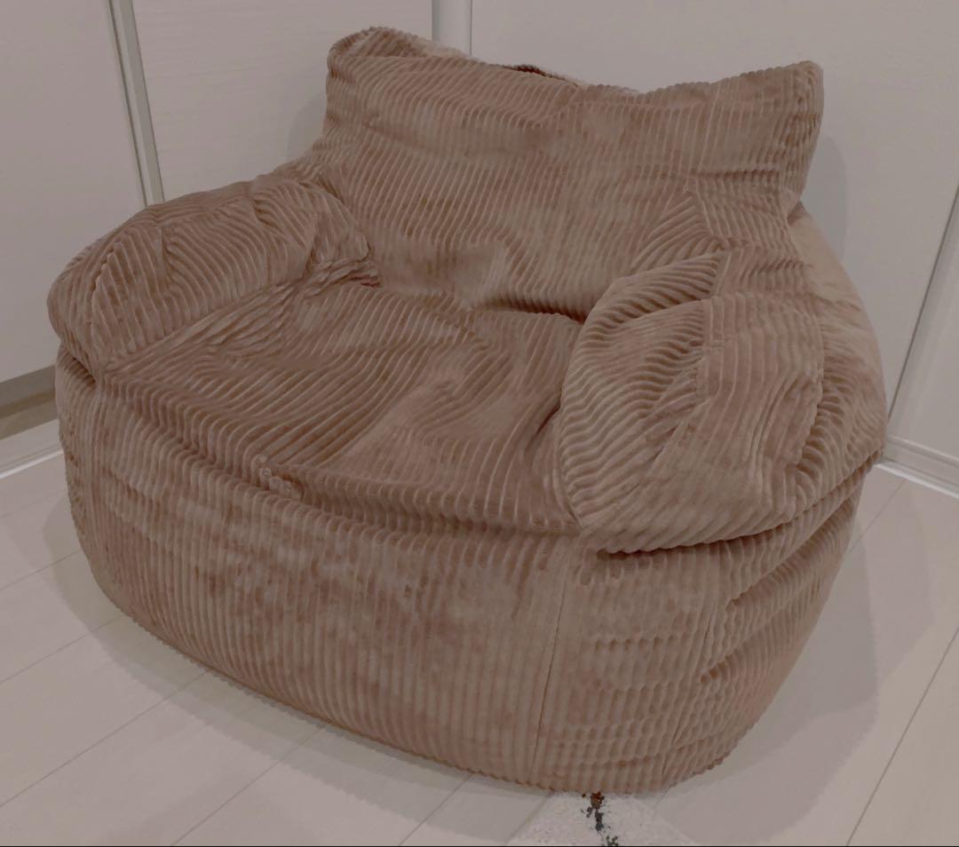 LOOSY 1人掛けビーズソファ Brown ソファ＋クッションカバー